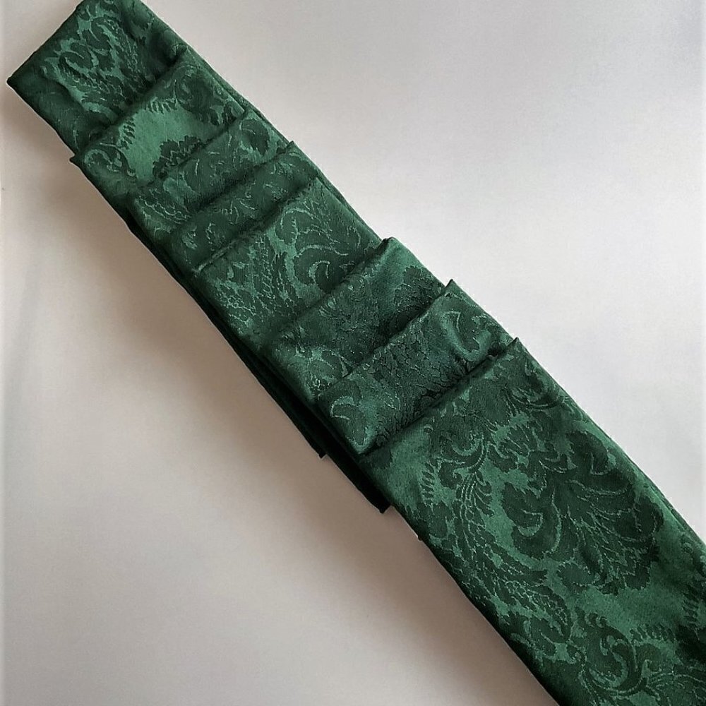 VTG WC Design Forest Green Damask Cloth Napkins & Ring Set - 16 Pcs - Picture 7 of 11